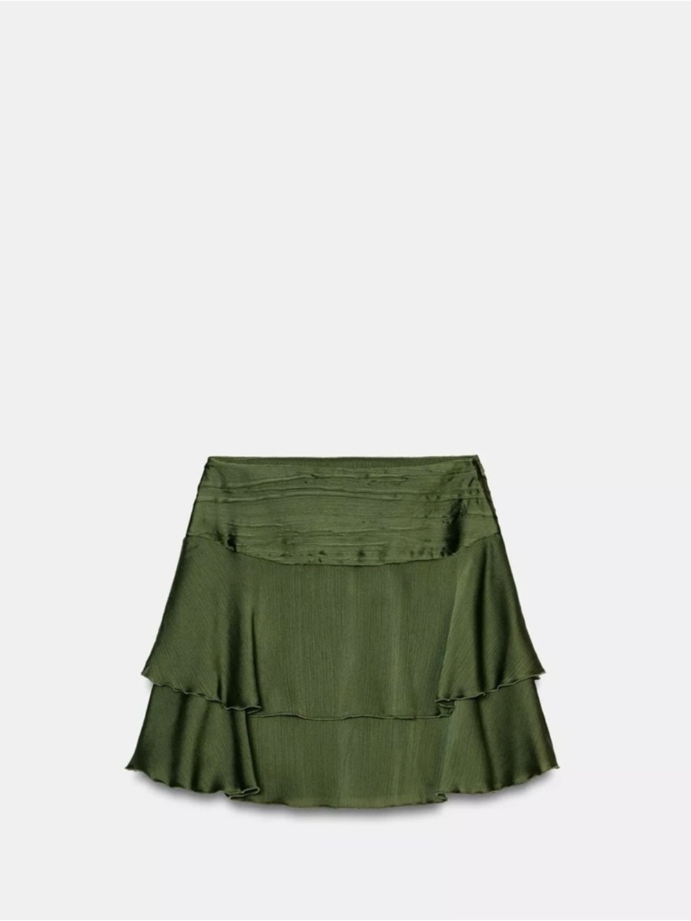 Zara Women’s Satin Effect Ruffled Mini Skirt/new with tags